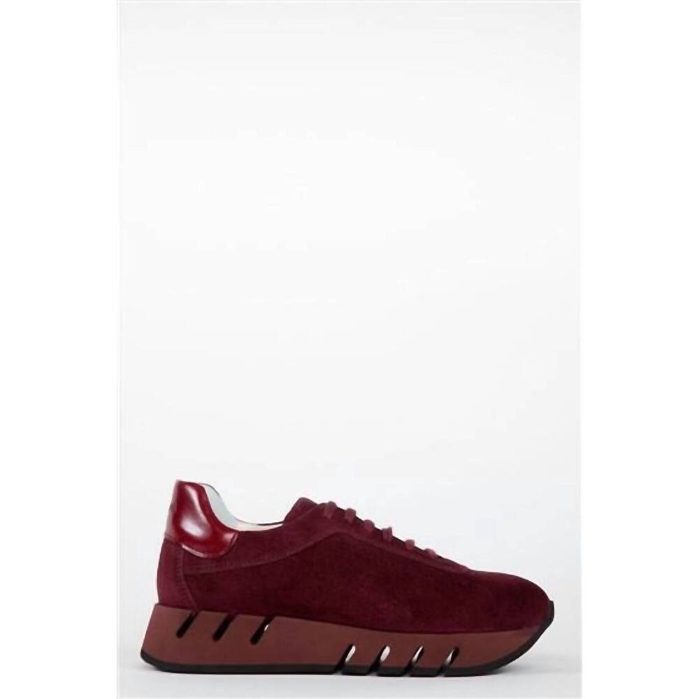 NEW HOMERS women's lotus crosta velvet sneakers in burgundy suede